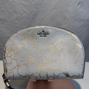 Kate Spade White and Gold Cosmetic Case